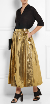 gold skirt