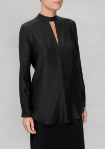 silk keyhole blouse
